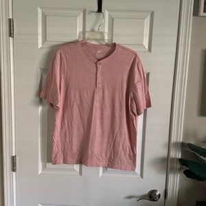 H&M short sleeve pink Henley